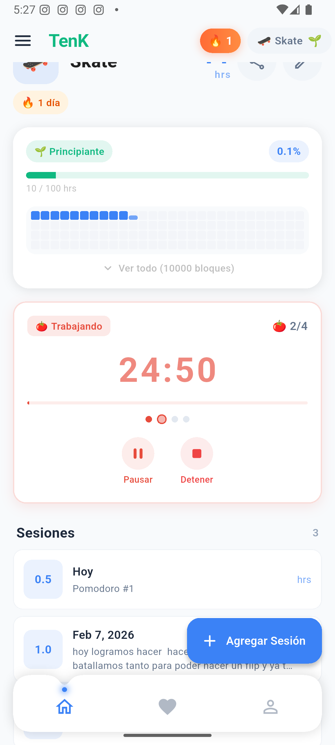 TenK App — Técnica Pomodoro